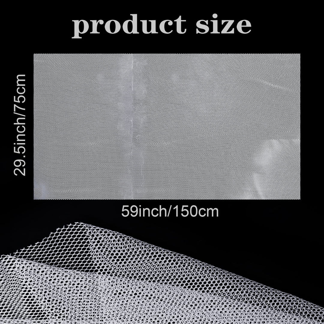 29.5 X 59 Inch White Mesh Fabric Slightly Stretchy for Backpack Pocket and Straps, Netting Clothes, Netting Bag Shopping Bag