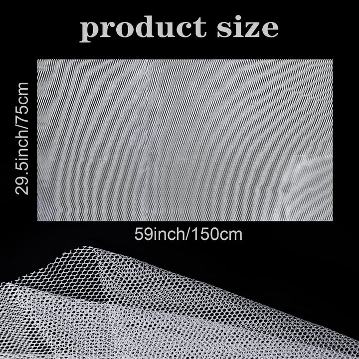 29.5 X 59 Inch White Mesh Fabric Slightly Stretchy for Backpack Pocket and Straps, Netting Clothes, Netting Bag Shopping Bag