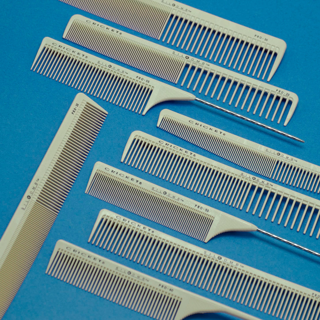 Silkomb Pro-60 Medium Tooth Rattail Professional Hair Stylist Comb for Teasing Sectioning Parting Lifting Styling Coloring Hair