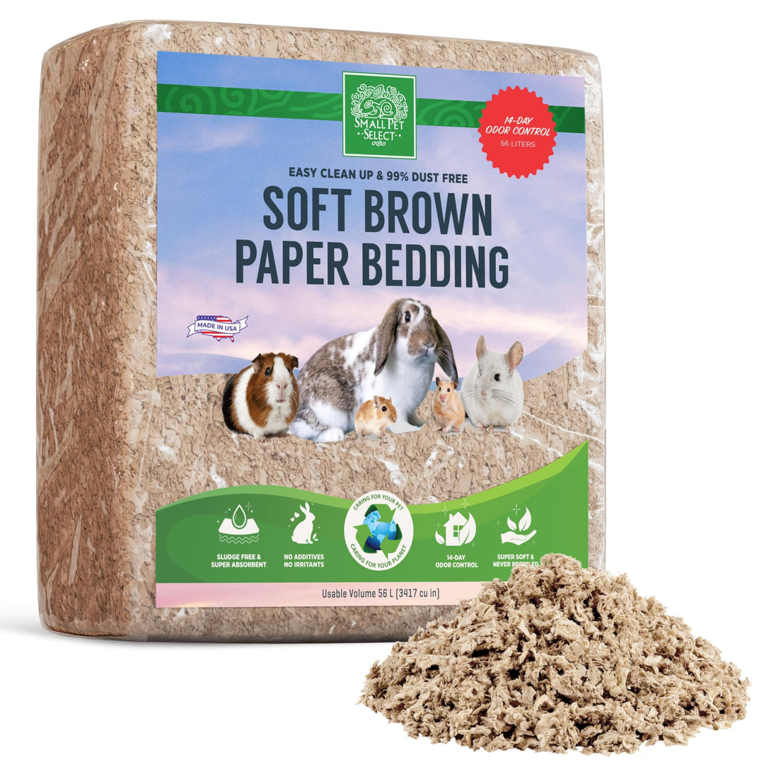 Premium Small Animal Bedding, Natural Soft Paper Bedding for Small Indoor and Outdoor Pets, Made in USA, 56 L Pack