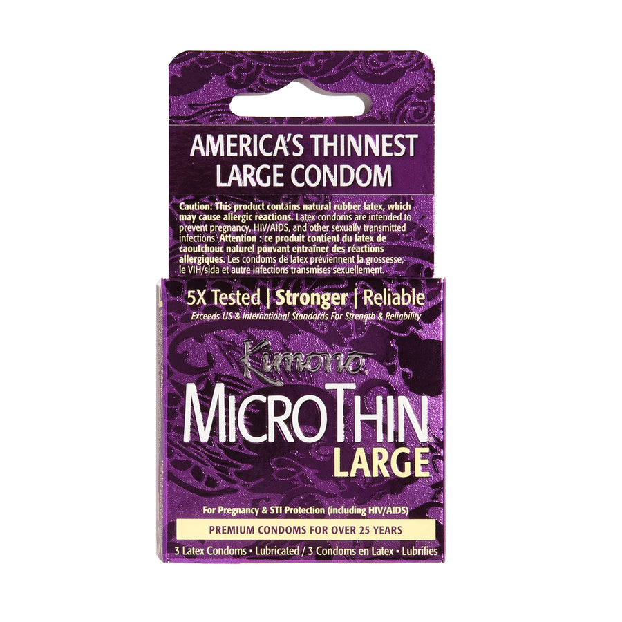 Mayer Laboratories Condom Microthin Large Condoms, 3 Count