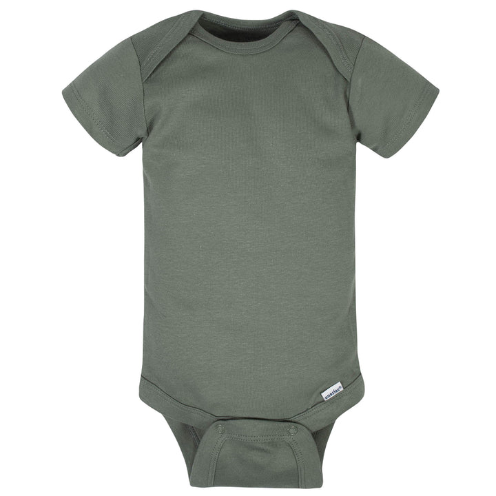 Baby 8-Pack Short Sleeve Onesies Bodysuits, Tiger Green, 0-3 Months