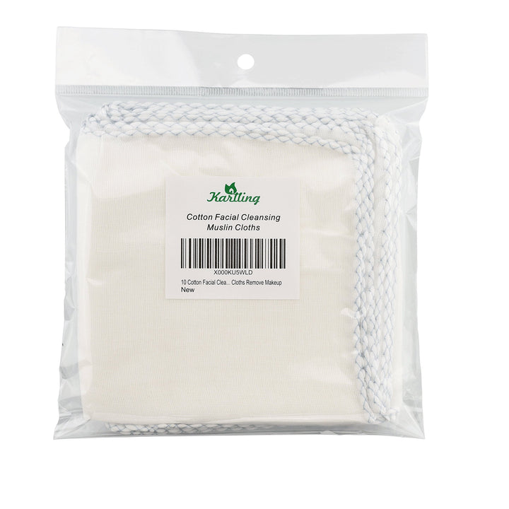 10 Cotton Facial Cleansing Muslin Cloths Remove Makeup