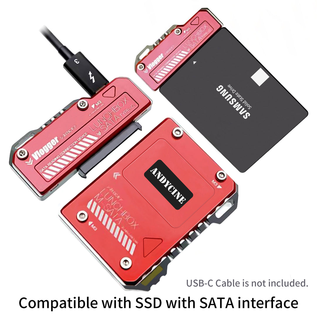 USB-C to SATA Adapter Interface Compatible for Lunchbox ATOMOS Ninja V SSD Carder Lunchbox Reader