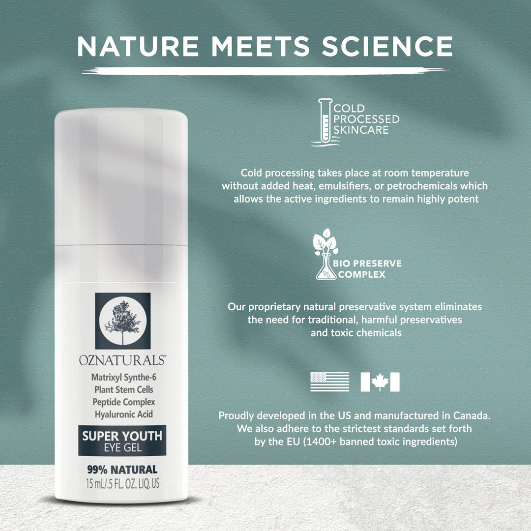 OZNATURALS Anti Aging Eye Gel With Hyaluronic Acid - Dark Circles Under Eye Treatment for Women - Best Eye Cream Products For Puffy Eyes & Wrinkles