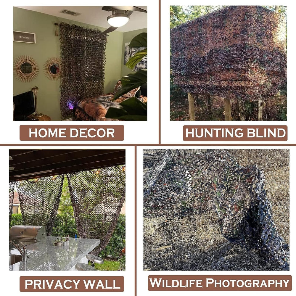Camouflage Netting,Military Camo Tarp Mesh Net,Great for Party Decoration,Duck Hunting Blind,Car Cover(Camo Bionic Leaves 6.5ftx5ft)