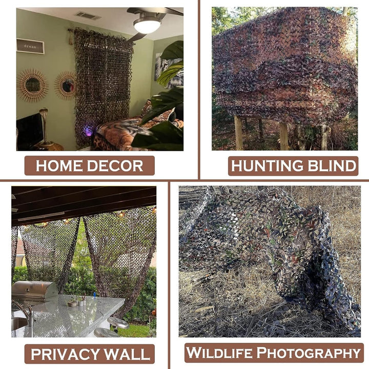 Camouflage Netting,Military Camo Tarp Mesh Net,Great for Party Decoration,Duck Hunting Blind,Car Cover(Camo Bionic Leaves 6.5ftx5ft)