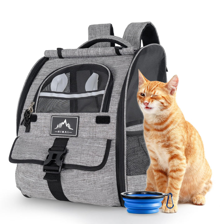 Pet Carrier Backpack for Dogs and Cats,Puppies,Ventilated Design Breathable Dog Carrier Backpack,Cat Bag for Hiking Travel Camping Outdoor Use,Gray