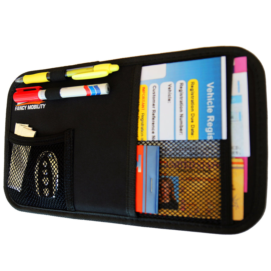 Car Sun Visor Organizer - Auto Accessories Document Holder - Car, Truck, SUV Registration & Insurance Storage Pouch - Road Trip Essential Gift for Any Driver - Comes With a Unique eBook