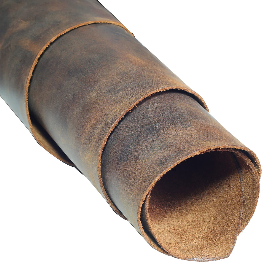 Toprank Genuine Leather Sheets for Crafts 6''X12'' Precut Full Grain Leather Tooling Leather (1.6mm) Cowhide Leather Pieces Square, Tan