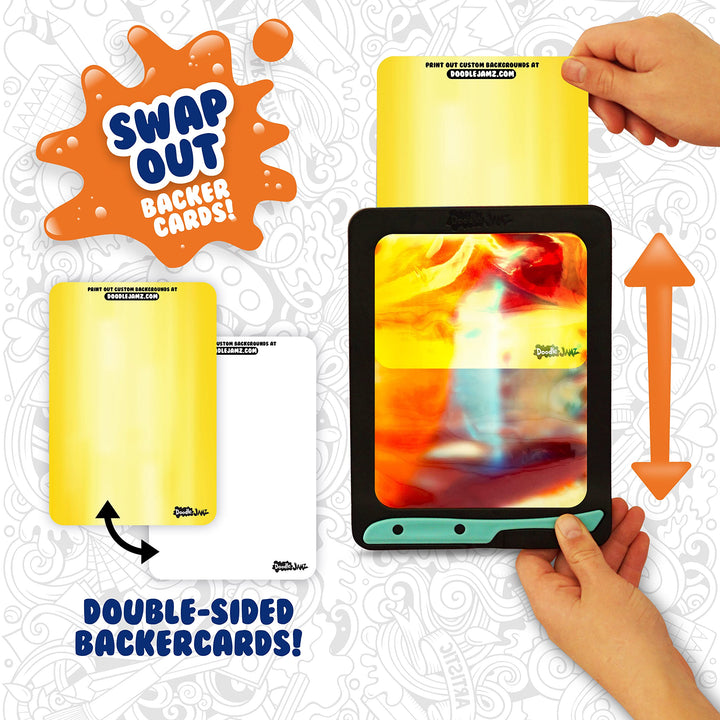 DoodleJamz JellyBoards — Squishy Drawing Pads Filled with Non-Toxic Sensory Gel – No-Mess Fidget Art – ASMR – Re-usable for Endless Artistic Creations (Blue and Red Gel)