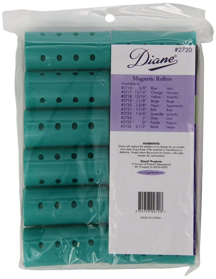 1 3/8 inch : Magnetic Hair Roller, Aqua, 1 3/8 Inch, Strong material, unbreakable material, curls, perm, holds hair in place, perfect for any hair style, sanitary, washable
