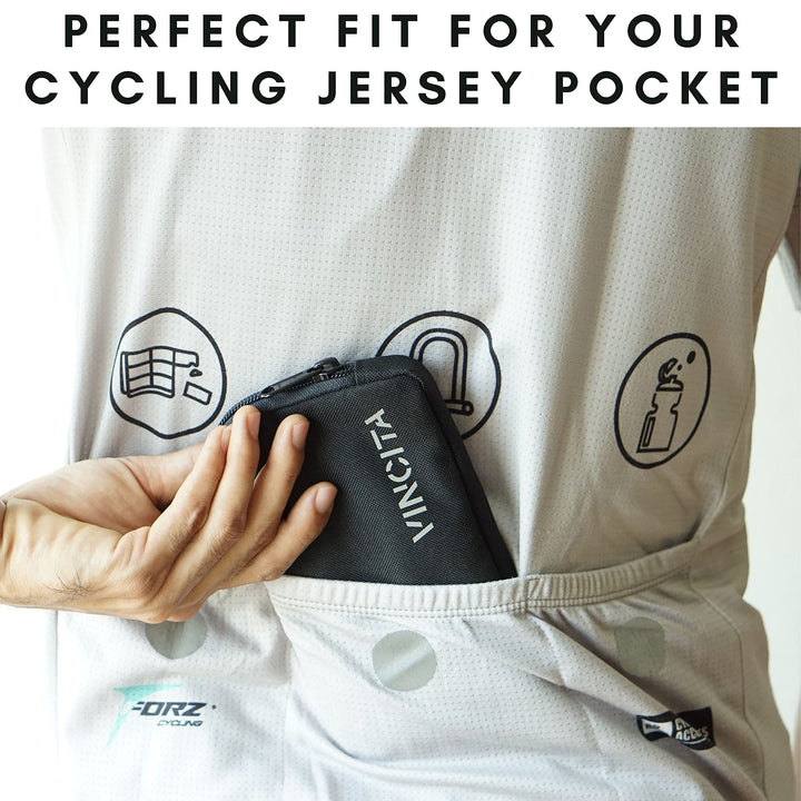 Essentials Case - Cycling Wallet Made from Tough 600D Polyester Water-Repellant Storage Pouch - Ideal Road Bike Cyclist to Store Spare Tubes, Tyre Levers, Keys, Cards and Phone