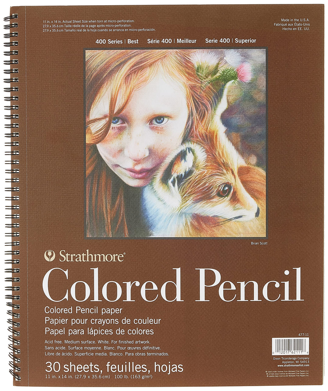 Colored Pencil Spiral Paper Pad 11X14-30 Sheets -62477110, White