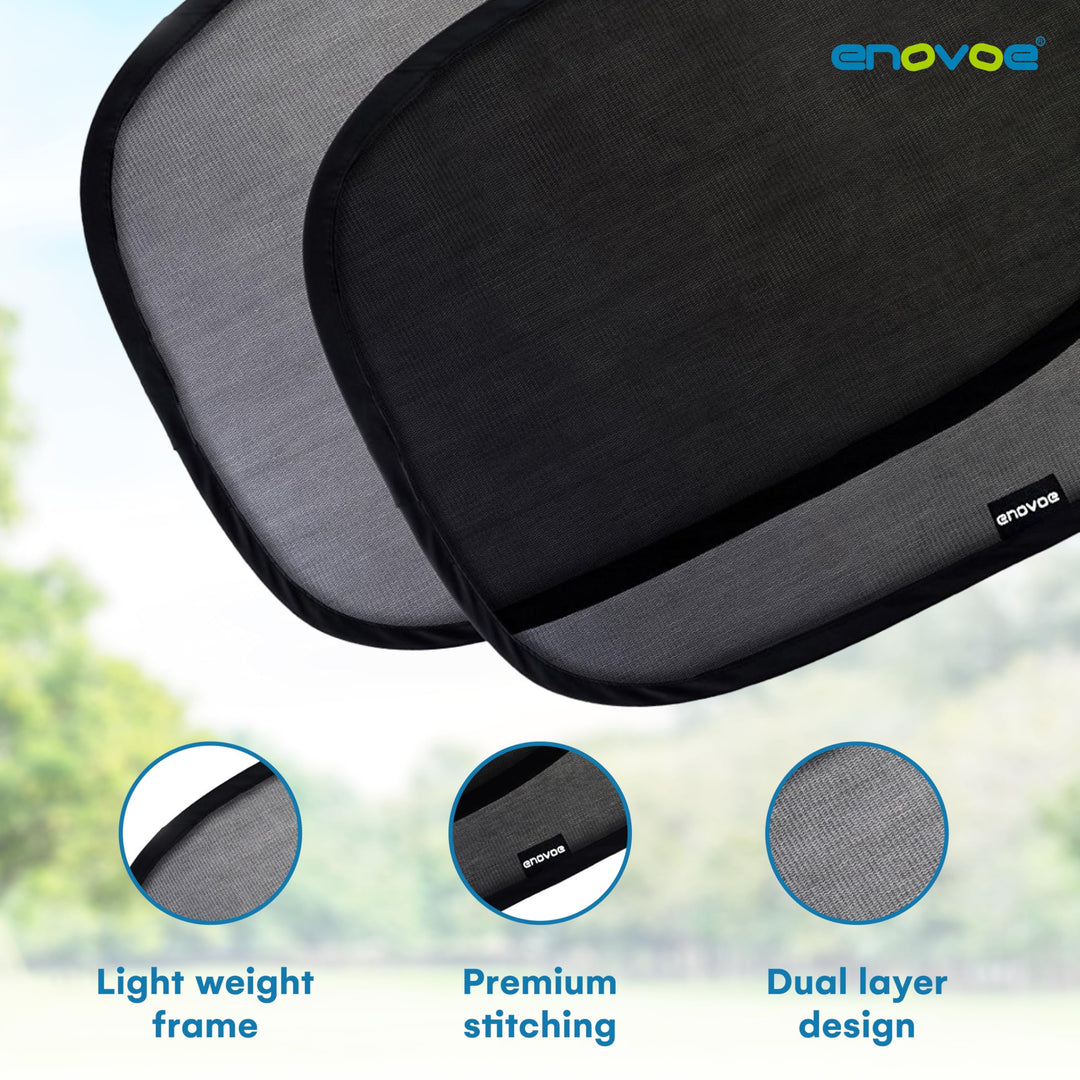 Pack of 2 Car Window Shade for Baby - 19 x 12 - Cling Car Sun Shade for Windows - Sun, Glare and UV Rays Protection for Your Child - Car Window Shades for Side Window Use, Medium Size