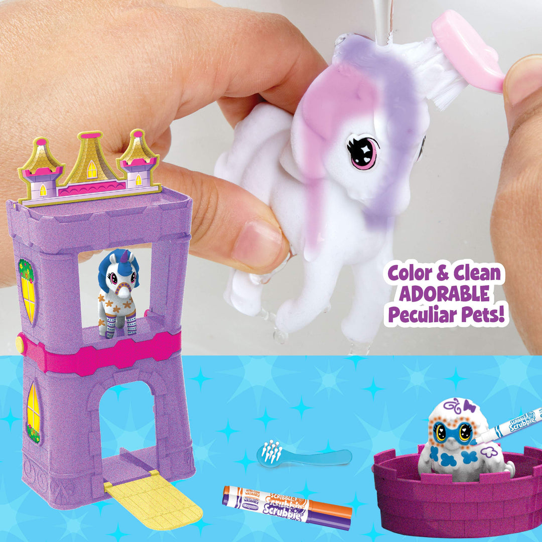 Scribble Scrubbie Peculiar Pets, Palace Playset with Yeti & Unicorn Toys, Kids Gifts for Girls & Boys, Ages 3, 4, 5, 9