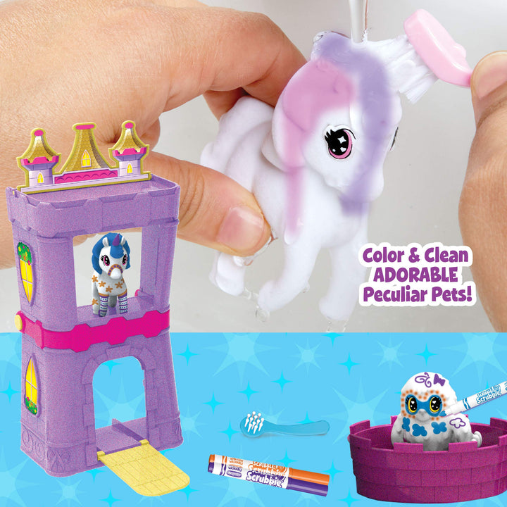 Scribble Scrubbie Peculiar Pets, Palace Playset with Yeti & Unicorn Toys, Kids Gifts for Girls & Boys, Ages 3, 4, 5, 9