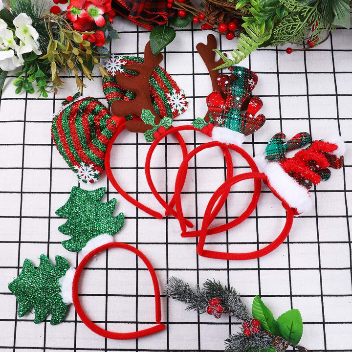 9 Pieces Christmas Headbands Xmas Glasses Frames Christmas Costume Headwear Accessory for Christmas Party Favor
