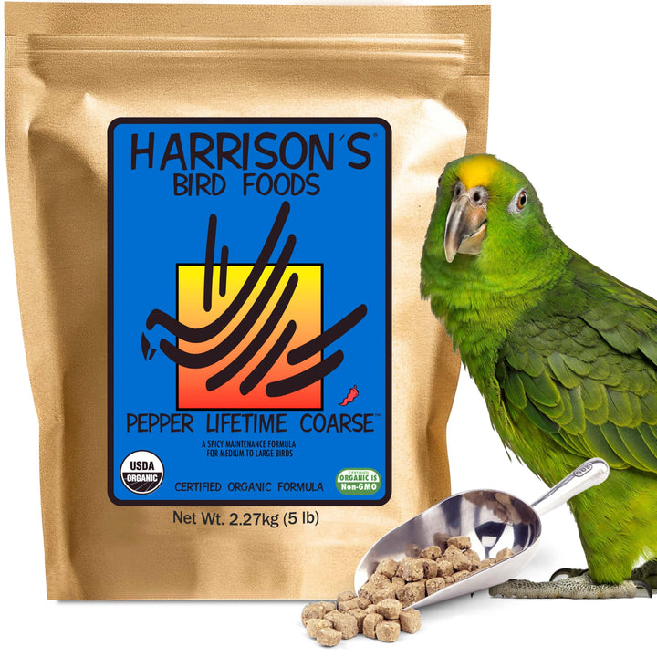Harrison's Bird Foods Pepper Lifetime Coarse Certified Organic Non-GMO Formula Bird Food 5lb
