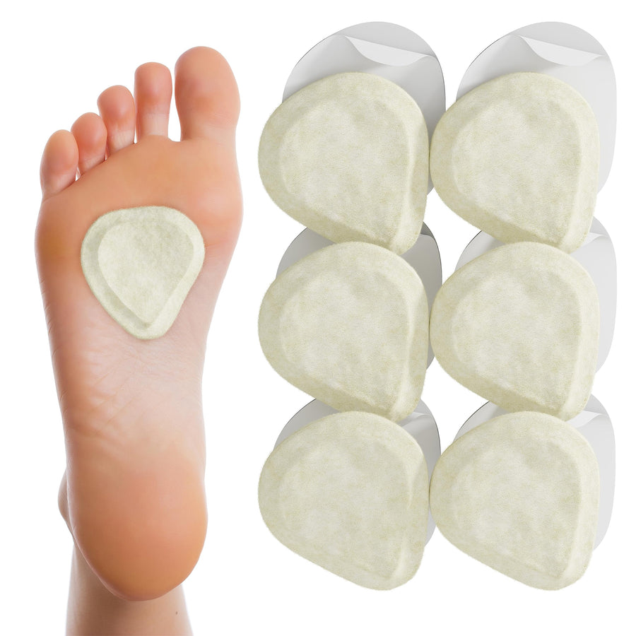 Metatarsal Felt Foot Pad Skived Cut (1/4 Thick) - 6 Pairs (12 Pieces)