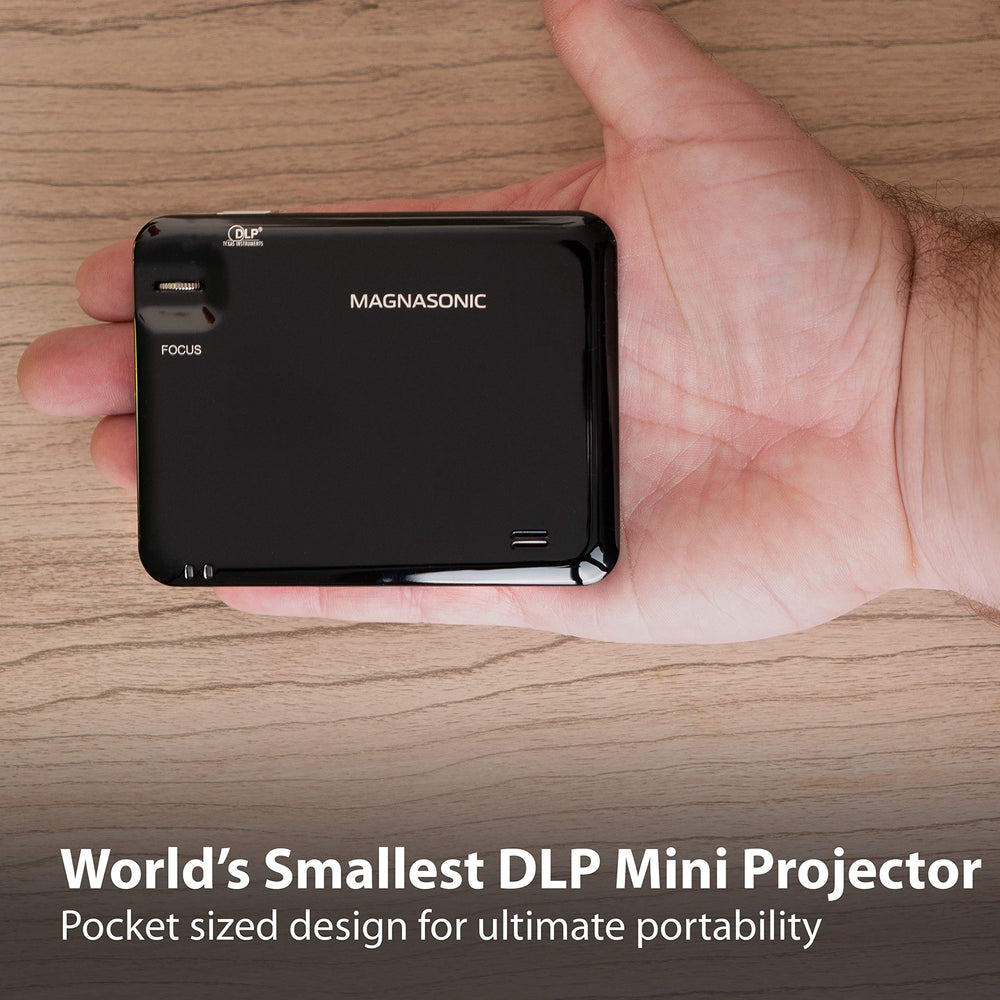 LED Pocket Pico Video Projector, HDMI, Rechargeable Battery, Built-in Speaker, DLP, 60 Hi-Resolution Display for Streaming Movies, Presentations, Smartphones, Tablets, Laptops (PP60)