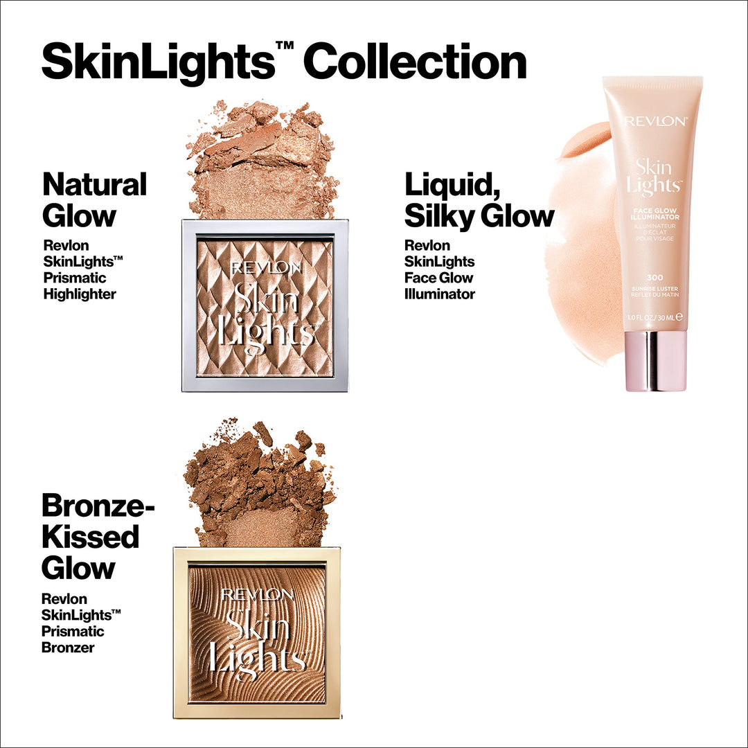 Revlon Skinlights Prismatic Powder Highlighter, Lightweight, Super-Smooth Buildable Shimmer, Daybreak Glimmer (201), 0.28 Oz