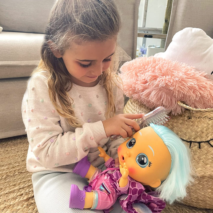 Dressy Fantasy Bruny - 12 Baby Doll | Pink and Purple Shirt with Dragon Themed Hoodie and Baby Pink Pants with Metallic Details, for Girls and Kids 18M and Up