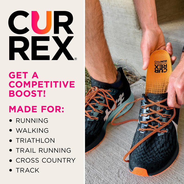 CURREX RunPro Insoles for Running Shoes – Arch Support Inserts to Help Reduce Fatigue, Prevent Injuries & Boost Performance – for Men & Women – Medium Arch, 2X