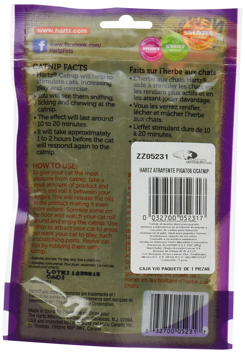 Just For Cats 100% Pure Catnip - 1oz, Model:3270005231