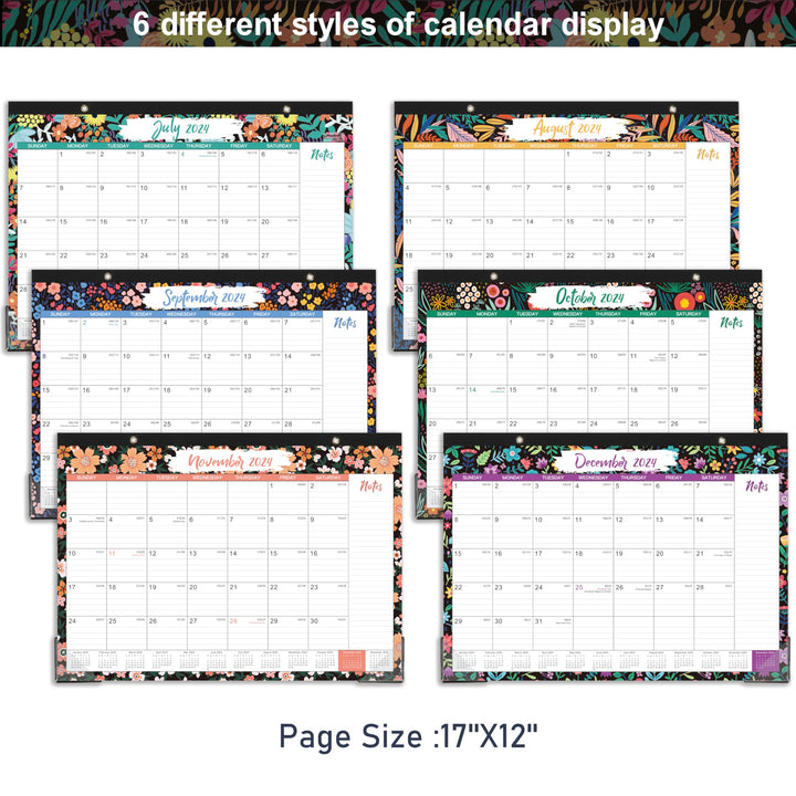 2025 Desk Calendar - 12 Months Large Desk/Wall Calendar, 17 x 12, Jan. 2025 - Dec. 2025, Large Desk Calendar 2025 with 2 Corner Protectors