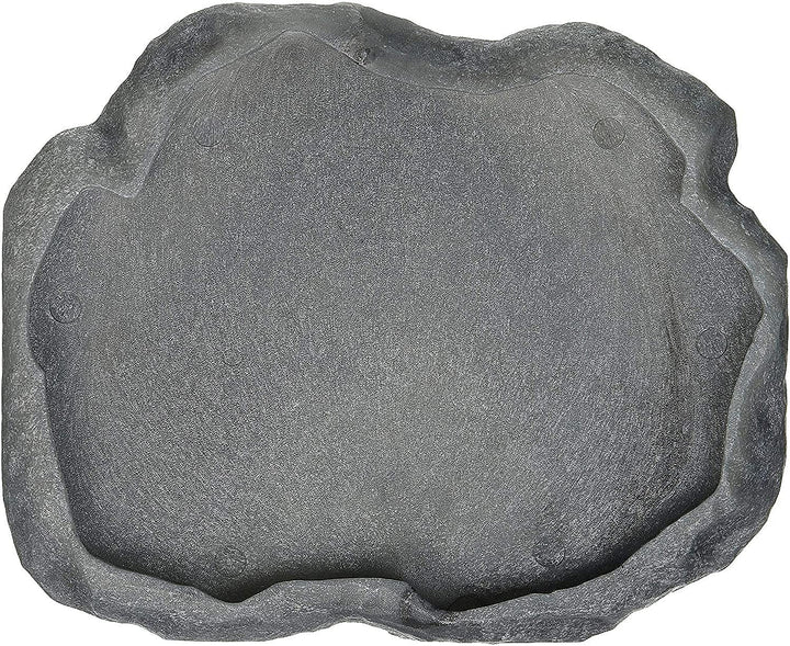 Reptile Rock Food Dish, Medium, 7.25l x 6w x 0.75h, Colors may vary Black