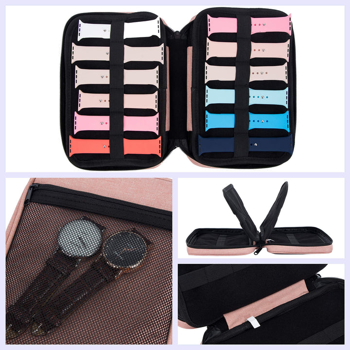 36 Watch Bands Storage Carrying Case Compatible with Watches, Watch Band Holder Stores 36 Watch Bands Fit for The Most Sizes of Watch Straps, Organizer for Watch Bands Accessories, Bag Only