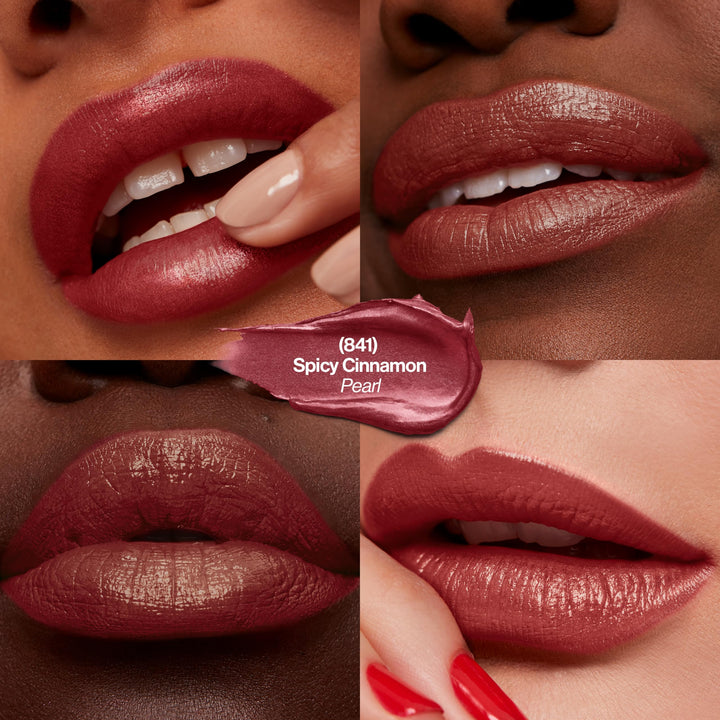 Revlon Super Lustrous Lipstick, High Impact Lipcolor with Moisturizing Creamy Formula, Infused with Vitamin E and Avocado Oil in Plum / Berry Pearl, Spicy Cinnamon (641)