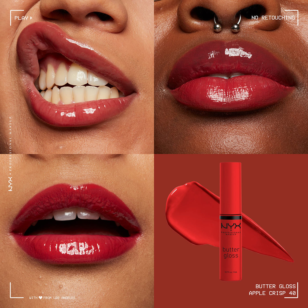 PROFESSIONAL MAKEUP Butter Gloss, Non-Sticky Lip Gloss - Apple Crisp (Modern Red)