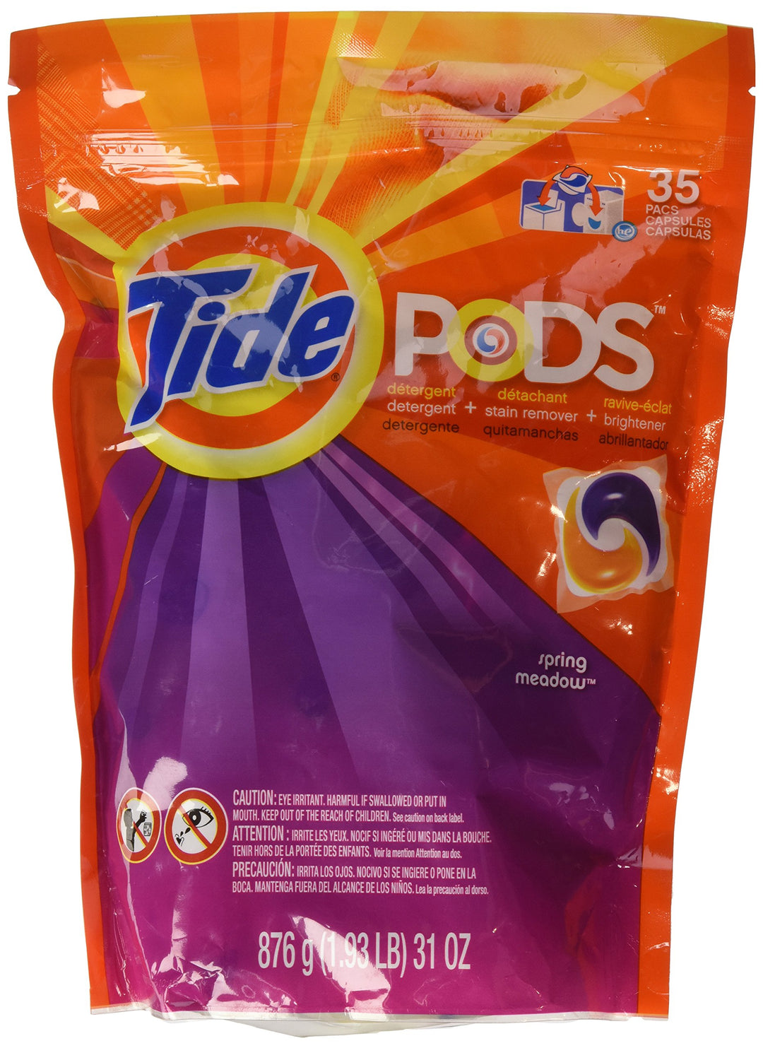Pods Laundry Detergent, Spring Meadow, 35 Count