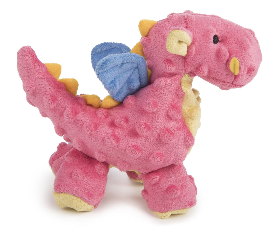 Bubble Plush Dragons Squeaky Dog Toy, Chew Guard Technology - Coral, Small