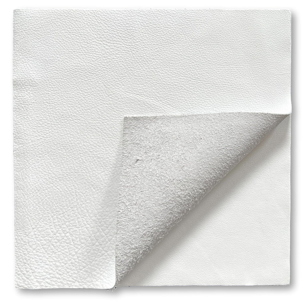 Natural Grain Cow Leathers: 12'' x 12'' Pre-Cut Leather Pieces (White, 1 Piece)