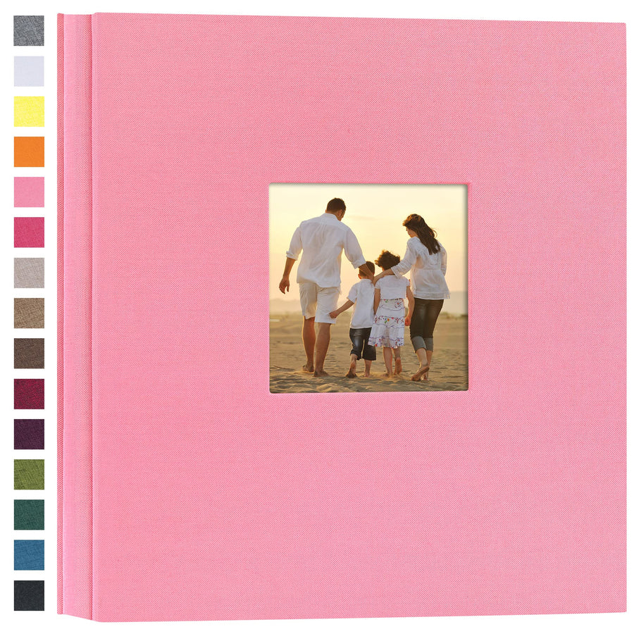 Linen Hardcover Photo Album 4x6 600 Photos Large Capacity for Family Wedding Anniversary Baby Vacation (Pink, 600 Pockets)