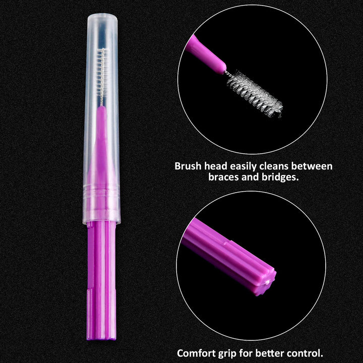 100 Pieces Braces Brush for Cleaner Interdental Brush Toothpick Dental Flossing Head Oral Hygiene Flosser Tooth Cleaning Tool (Stylish Colors)