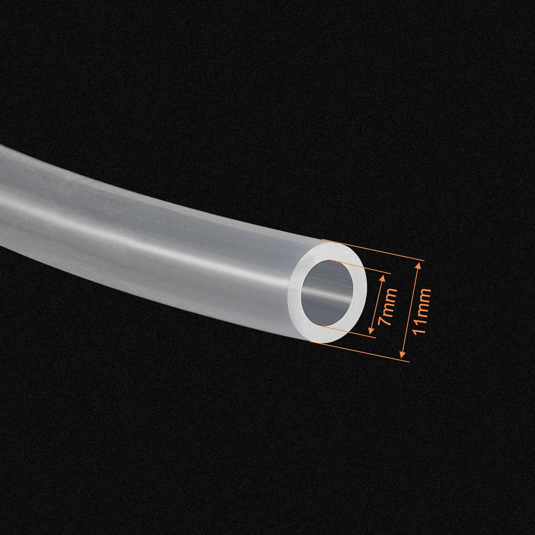 Clear Silicone Tubing, 9/32(7mm) ID 7/16(11mm) OD 8ft, Flexible Silicone Tube for Air Water Pipe Pump Transfer