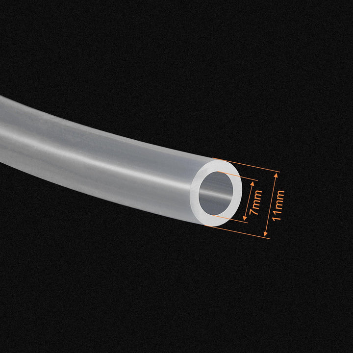 Clear Silicone Tubing, 9/32(7mm) ID 7/16(11mm) OD 8ft, Flexible Silicone Tube for Air Water Pipe Pump Transfer