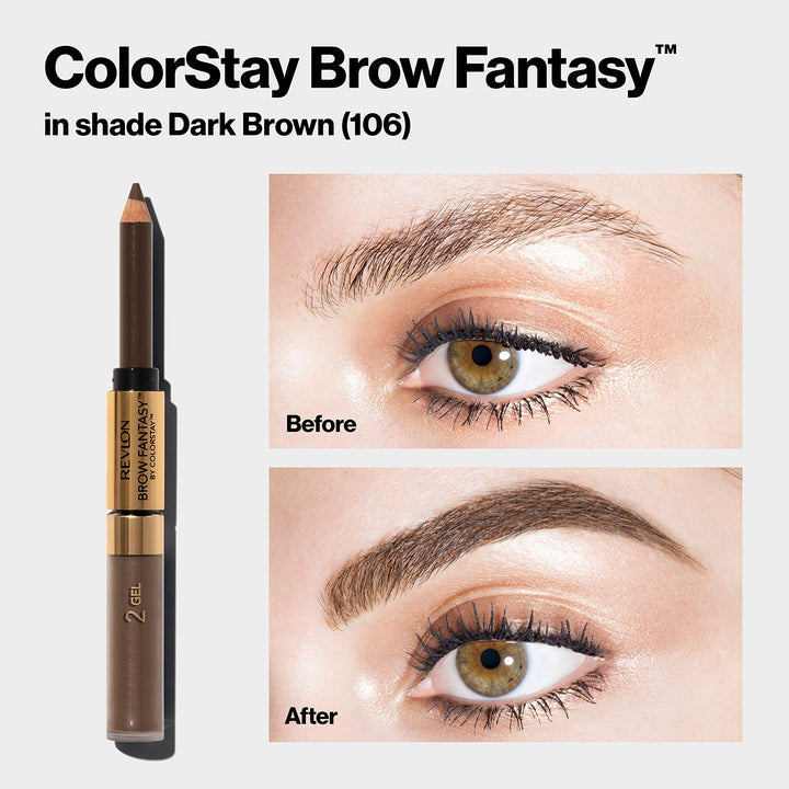Brow Fantasy Pencil & Gel By Colorstay, Dark Brown