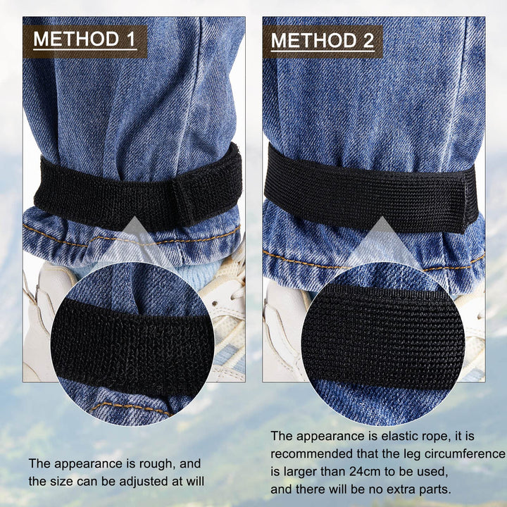 2 Pairs Black Boot Blousers Elastic Military Boot Straps Boot Bands Military Blousing Straps Ankle Hook and Loop for Men Women Hunting Gardening Hiking Cycling Fishing Military Army Uniforms