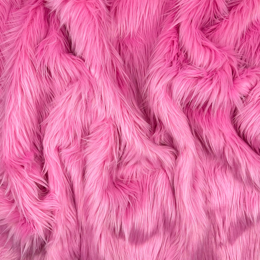 Faux Fur Fabric | Pre-Cut Fur Squares for Sewing, DIY Crafts, Costumes, Upholstery | Soft, Vegan Faux Fur | Material for Plush Toy Projects (Bubble Gum, 10 X 10)