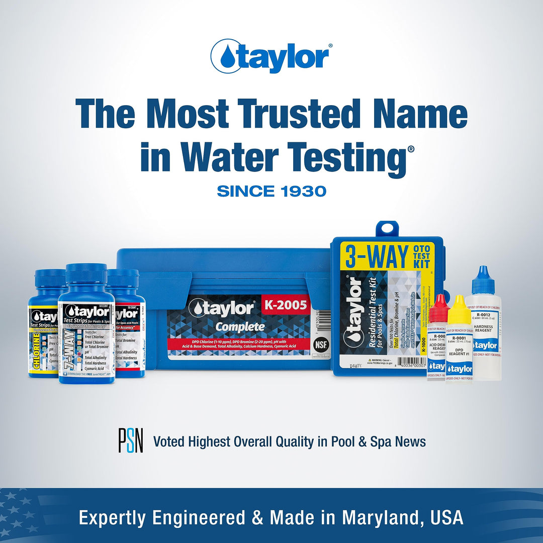 Taylor R-0012-C, Hardness Reagent, 2 Ounce, for Testing Calcium Hardness in Pool and Spas, Dropper Refill for Water Test Kits, Replace Annually | Made in The USA