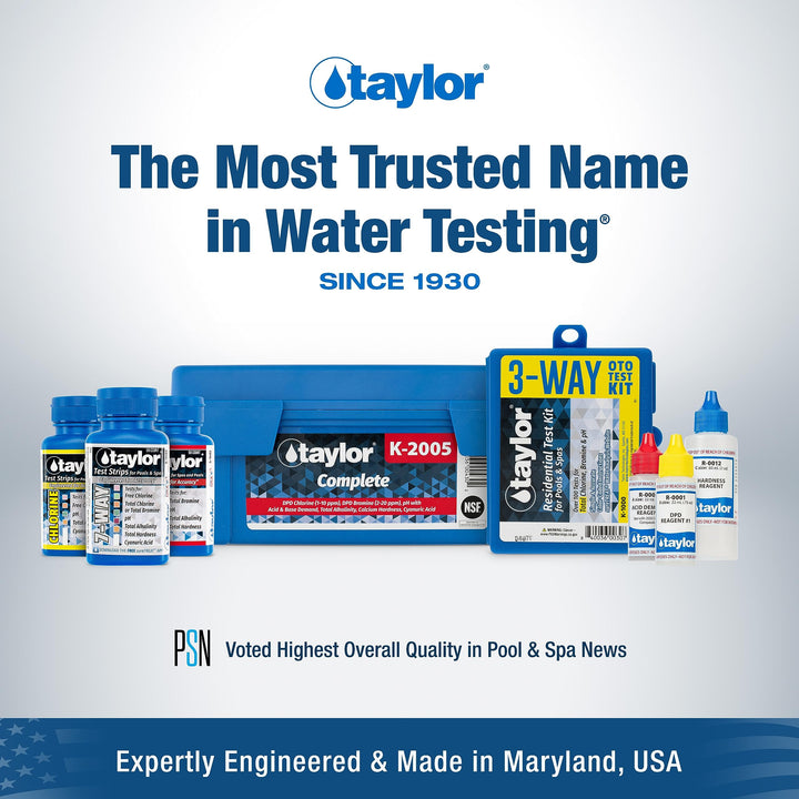 Taylor R-0012-C, Hardness Reagent, 2 Ounce, for Testing Calcium Hardness in Pool and Spas, Dropper Refill for Water Test Kits, Replace Annually | Made in The USA