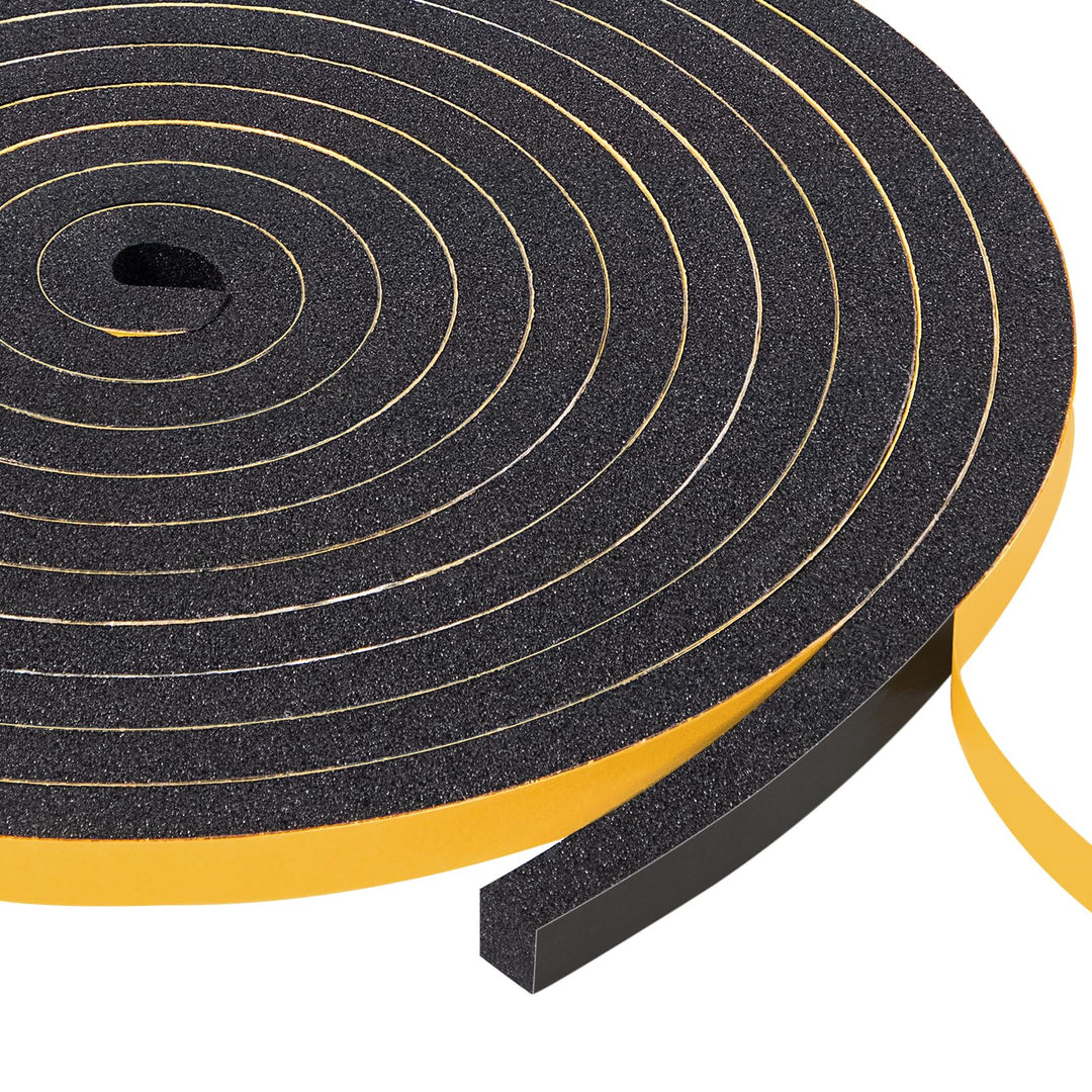 Yotache 3 Strips Foam Weather Stripping 1/4 W X 1/4 T, New Adhesive Craft, Insulation Soundproofing Strips Tape Gasket Seal for Door Frame and Window, Sliding Door Jamb, Total 30 Ft (3 X 10 Ft Each)