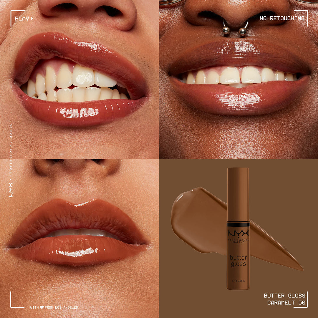 Butter Gloss Brown Sugar, Non-Sticky Lip Gloss - Caramelt (Medium Brown)