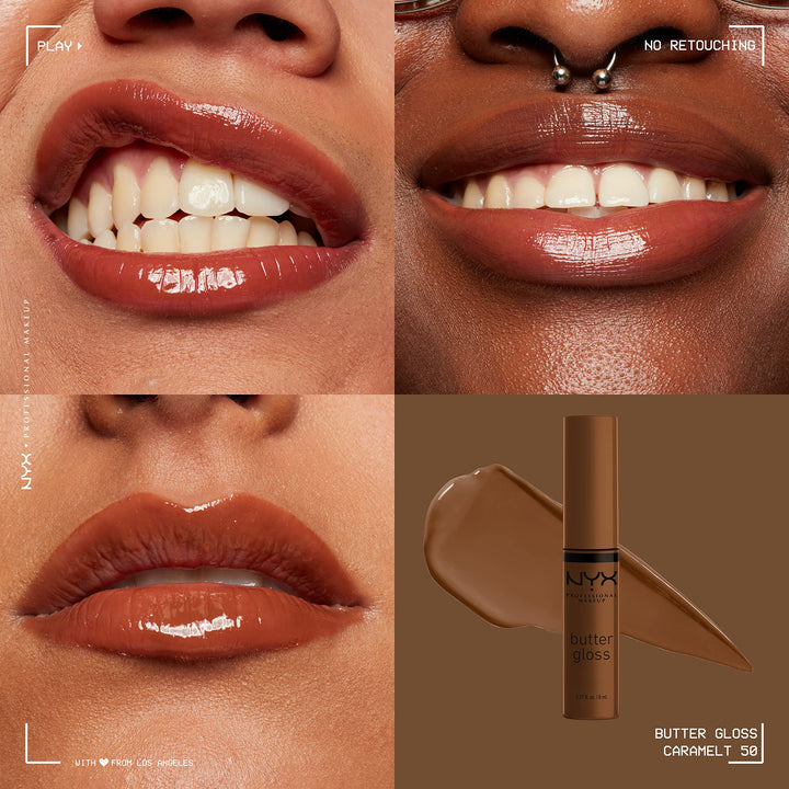 Butter Gloss Brown Sugar, Non-Sticky Lip Gloss - Caramelt (Medium Brown)