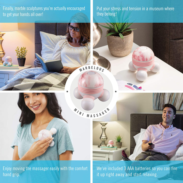 Marbelous Mini Massager Vibration Massage with Comfort Grip, Batteries Included, Blue